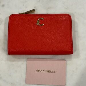 Coccinelle Orange “Metallic Small” Leather Wallet